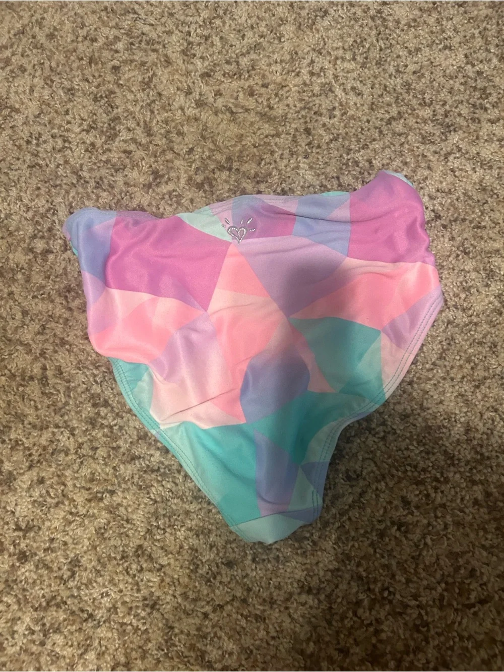 Girls justice size 8 swimsuit bottom pink and blue like new summer pool/beach